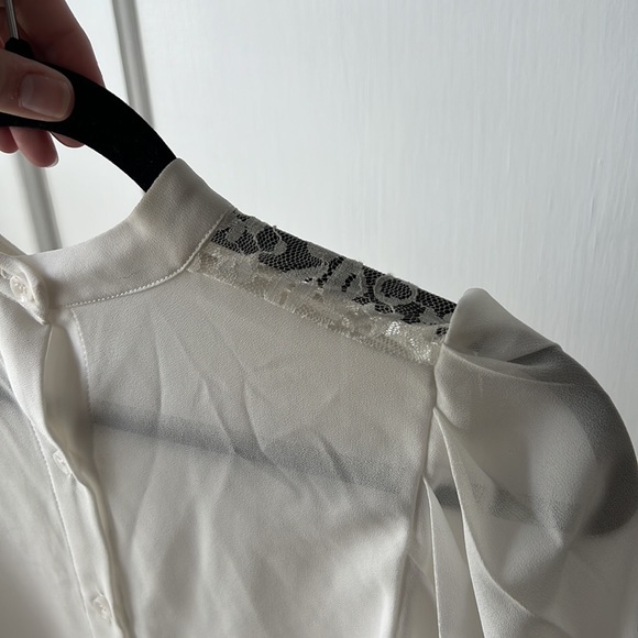 Sheer white button up blouse (Size Small) - Picture 4 of 4